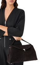 T-Lock Suede Top Handle Bag