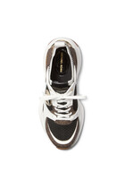  Zuma Color-Block Leather and Knit Trainers