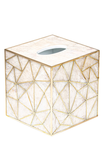 Crackled Mop Shell Tissue Box