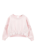 Kids Butterfly Embroidered Sweatshirt