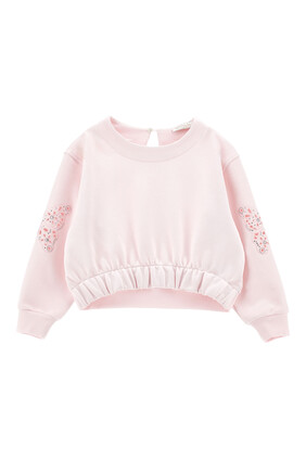 Kids Butterfly Embroidered Sweatshirt