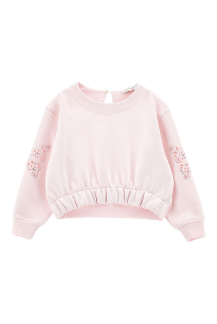 Kids Butterfly Embroidered Sweatshirt