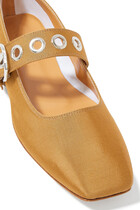 Uma Embellished Grosgrain Mary Jane Ballet Flats