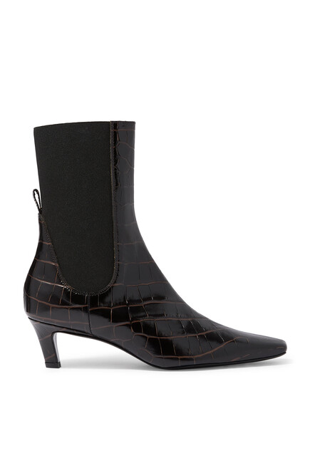  Croco-Embossed 60 Mid-Heel Boots