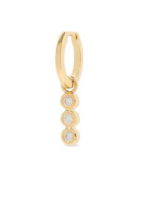 Fine Charm Hoop Earrings, 14ct Recycled Yellow Gold & Diamonds