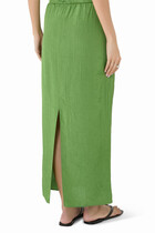 Summer Acetate Crinkle Maxi Slip Skirt