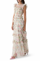Pompadour Garden Round Neck Gown