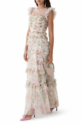 Pompadour Garden Round Neck Gown