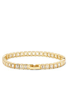 Emerald Cut Baguette Tennis Bracelet, 14k Vermeil on Sterling Silver with Cubic Zirconia