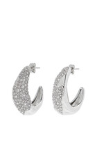 Solanales Silver Crystal Hoop Earrings