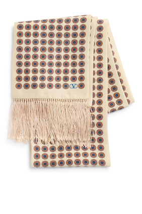 Chamber Silk Bandeau Scarf with Fringe