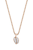 Small Palm Leaf Diamond Necklace, 18k Rose Gold & Diamonds