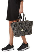 Medium Shopper Bag with All-Over Monogram Print