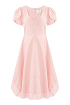 Tulip Sleeve V-Neck Dress