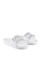 Nappa Leather Crystal Slides