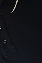 Embossed Logo Collar Piqué Polo Shirt