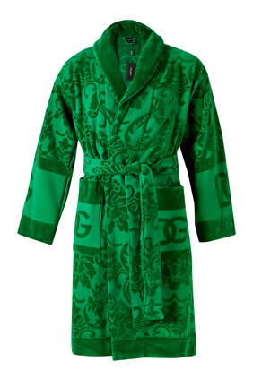 Terry Cotton Jacquard Bathrobe
