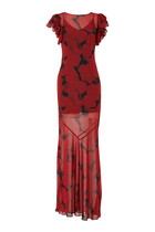 Bougainvillea Chiffon Maxi Dress