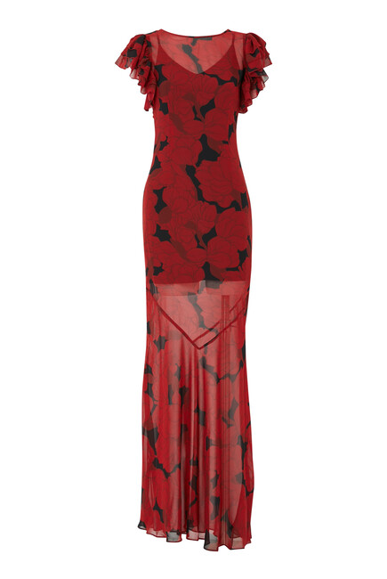 Bougainvillea Chiffon Maxi Dress