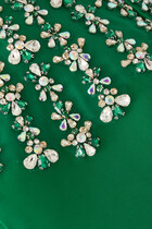 Embellished Cape-Sleeve Gown