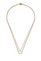 Collier Double Solitaire Necklace, 18k Yellow Gold & Diamond