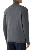  Waffle Half Zip Turtle Neck Sweater