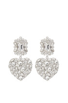 Crystal Heart Tiered Earrings