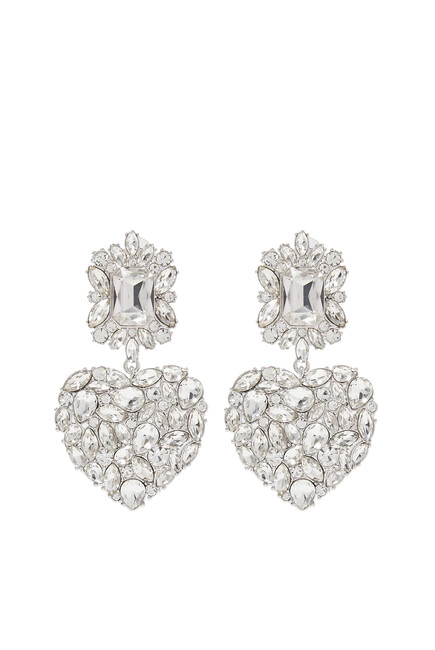 Crystal Heart Tiered Earrings