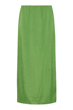 Summer Acetate Crinkle Maxi Slip Skirt