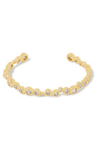 Asterales Skinny Cuff Bracelet,  14k Gold Plated Brass & Cubic Zirconia