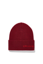 Monogram-Embroidered Wool Beanie