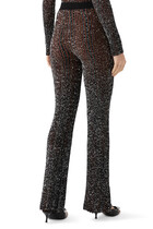 Partialized Knit Sequinned Flared Pants