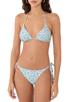 Printed String Triangle Bikini Top