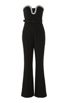 Strapless Embellished Crepe Jumpsuit