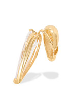 Clear Crystal Sharp Alien Ear Cuff – Left, 925 Sterling Silver & Crystal
