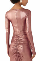 Coated Jersey Boatneck Bodysuit