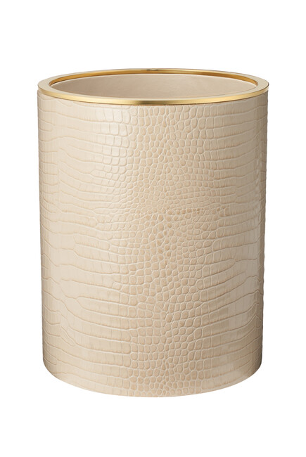 Classic Croc Leather Wastebasket
