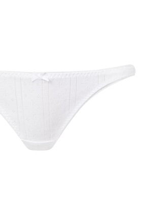 The Cotton Pointelle Thong