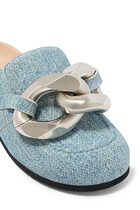 Chain Loafer Suede Mules