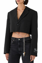 Raw-Edged Wool-Blend Blazer