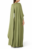 Izel Satin Cape Gown