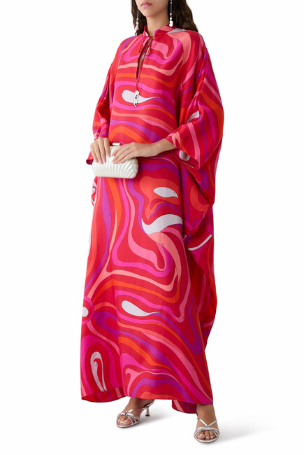 Marmo Print Silk Kaftan