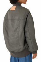 Oversized Curved Hem Bomber Jacket