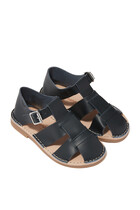 Kids Crossover Strap Leather Sandals