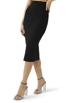 Ribbed-Detail High-Waisted Skirt