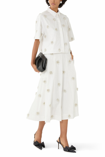 Novanna Embellished Midi Skirt