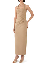 Lani Draped Halter Maxi Dress
