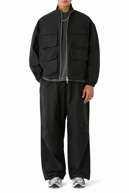 Washed Cotton Nylon Parachute Pants