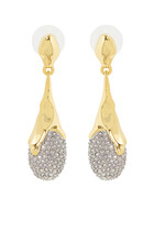 Solanales Teardrop Earrings, 14k Gold-Plated Brass & Crystals