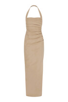 Lani Draped Halter Maxi Dress